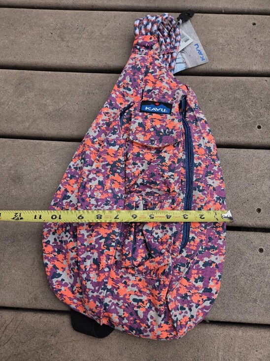 NEW Kavu Berry Punch Rope Sling Bag Purse Crossbody Multicolor Camo Purple Pink main image 4